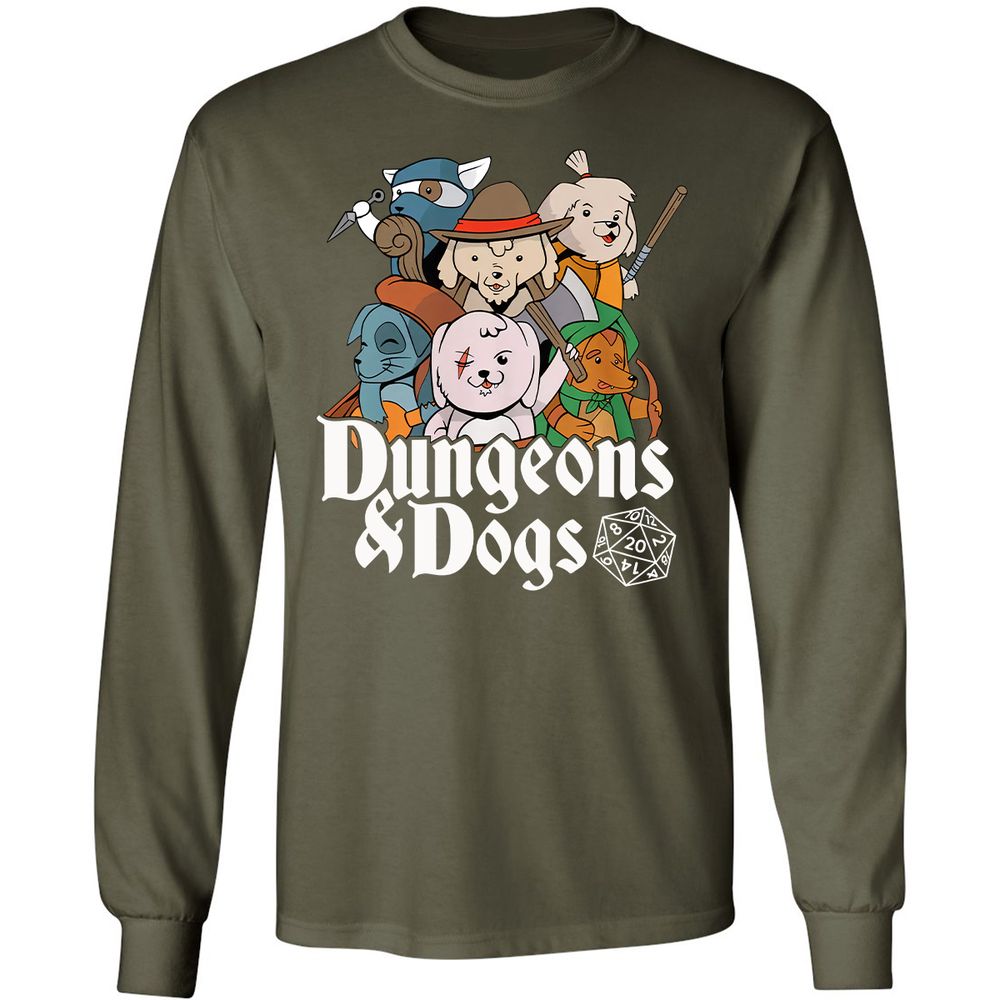 Dungeons & Dogs Long Sleeve T-Shirt - Military Green - 16