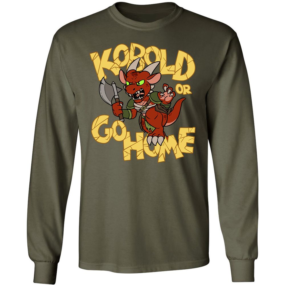 Kobold Or Go Home Long Sleeve T-Shirt - Military Green - 16