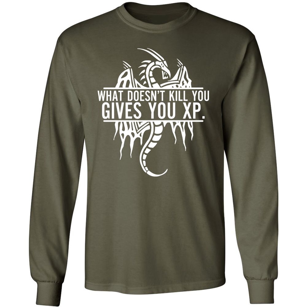 What Doesn't Kill You Long Sleeve T-Shirt - Military Green - 16