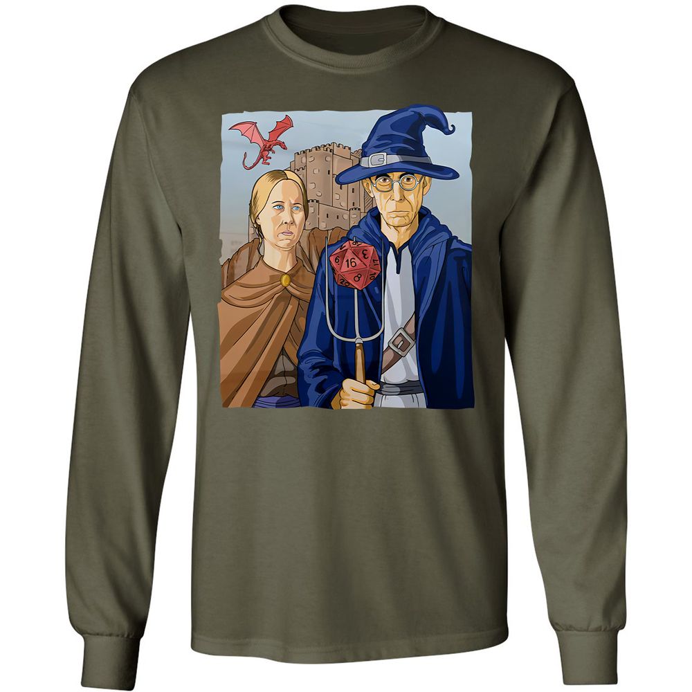 DnD Gothic Long Sleeve T-Shirt - Military Green - 16