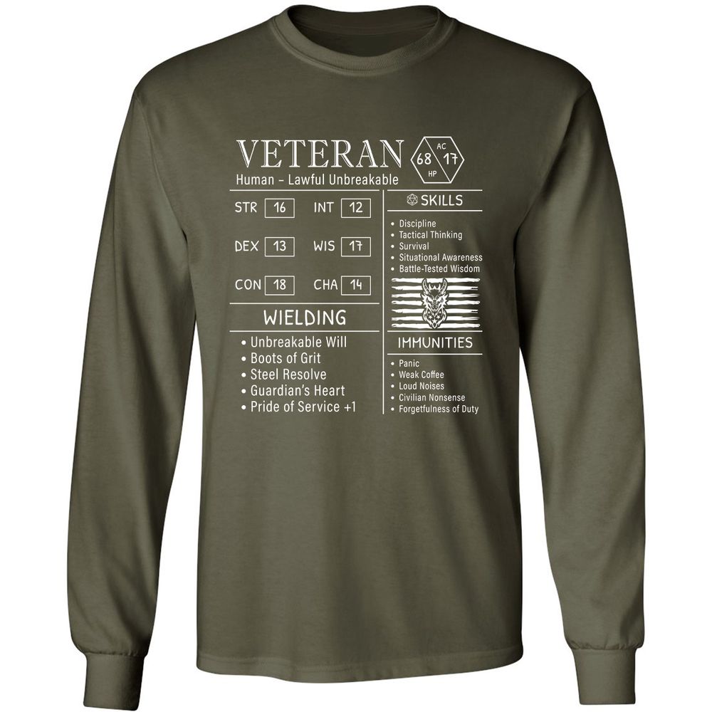 2710 veteran stats new Long Sleeve T-Shirt - Military Green - 16