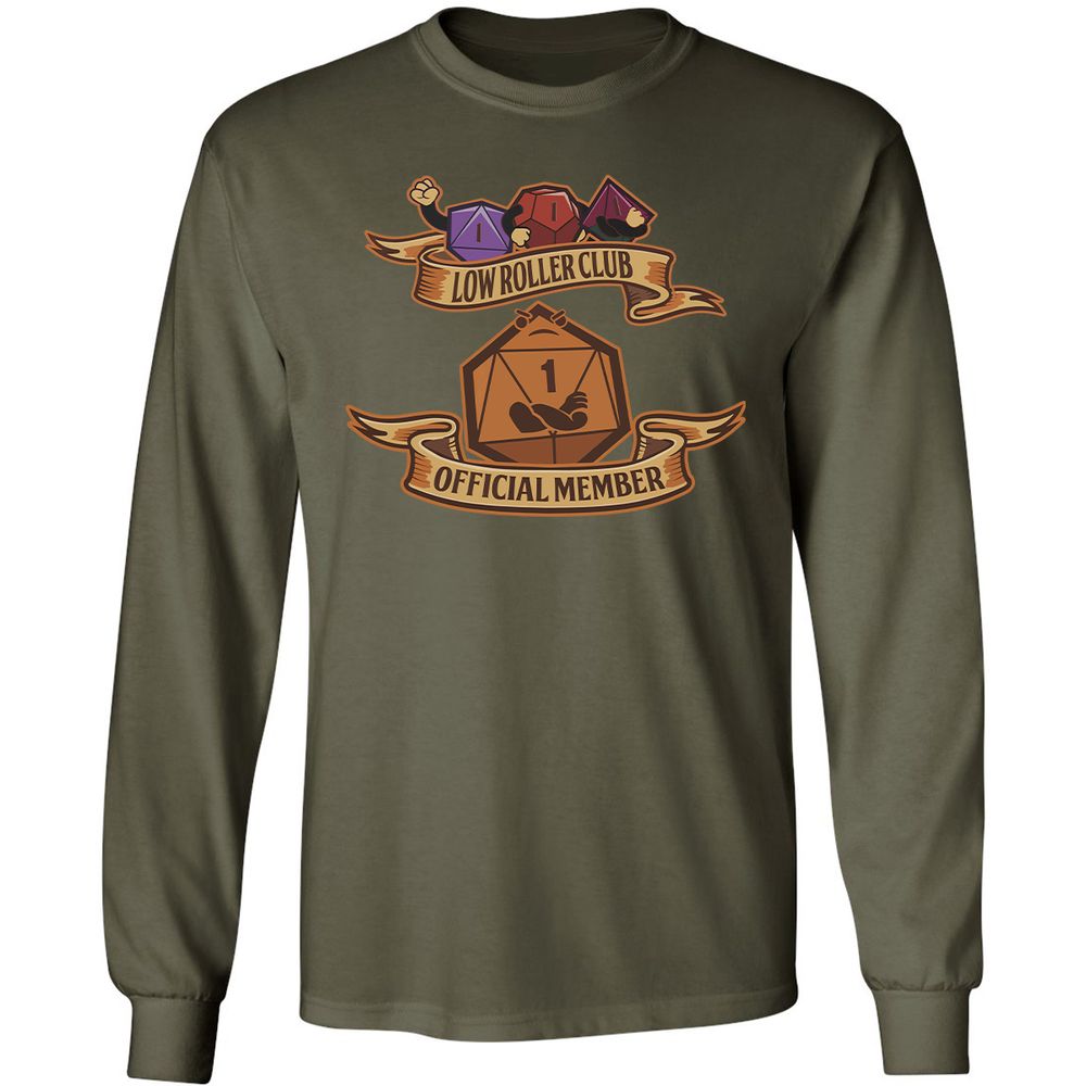 Low Roller Club Long Sleeve T-Shirt - Military Green - 16