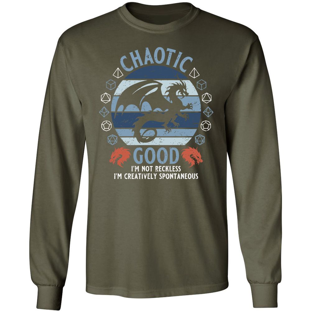 Chaotic Good 2 Long Sleeve T-Shirt - Military Green - 16