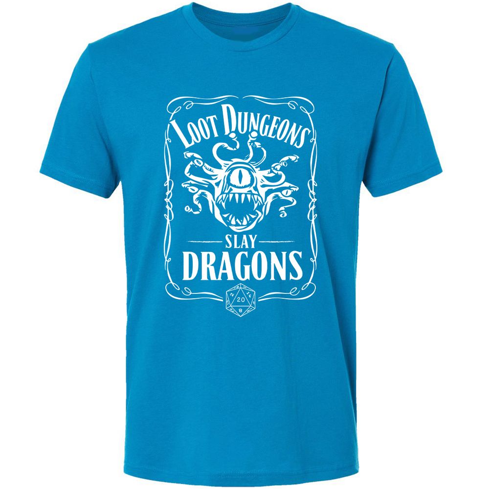 Loot Dungeon Slay Dragons Premium Unisex T-Shirt - Turquoise - 16