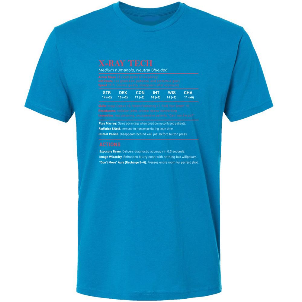 X-ray Tech Stats Premium Unisex T-Shirt - Turquoise - 16