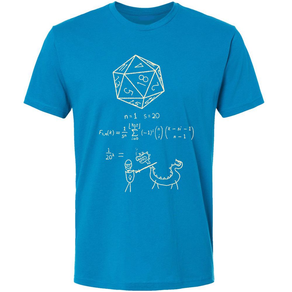 Science Of20 Sided Dice Premium Unisex T-Shirt - Turquoise - 16