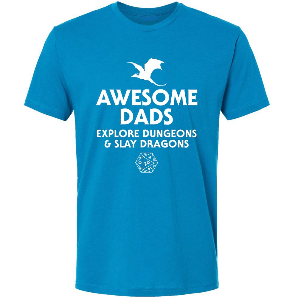 Awesome Dads Slay Dragons Premium Unisex T-Shirt - Turquoise - 16