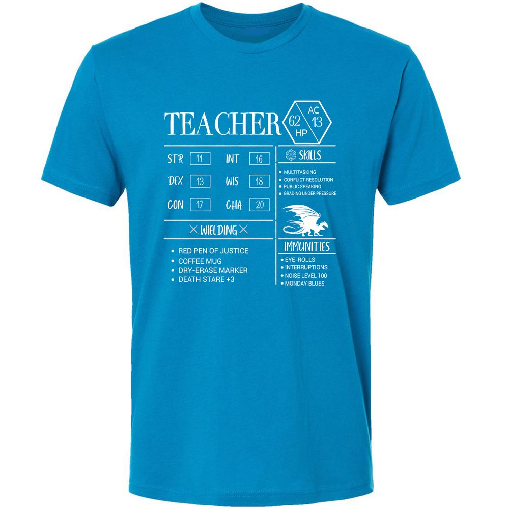 Teacher New Premium Unisex T-Shirt - Turquoise - 16
