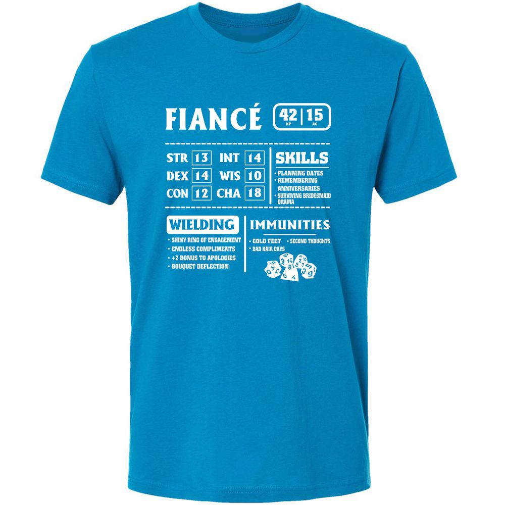 Fiance Stats Premium Unisex T-Shirt - Turquoise - 16