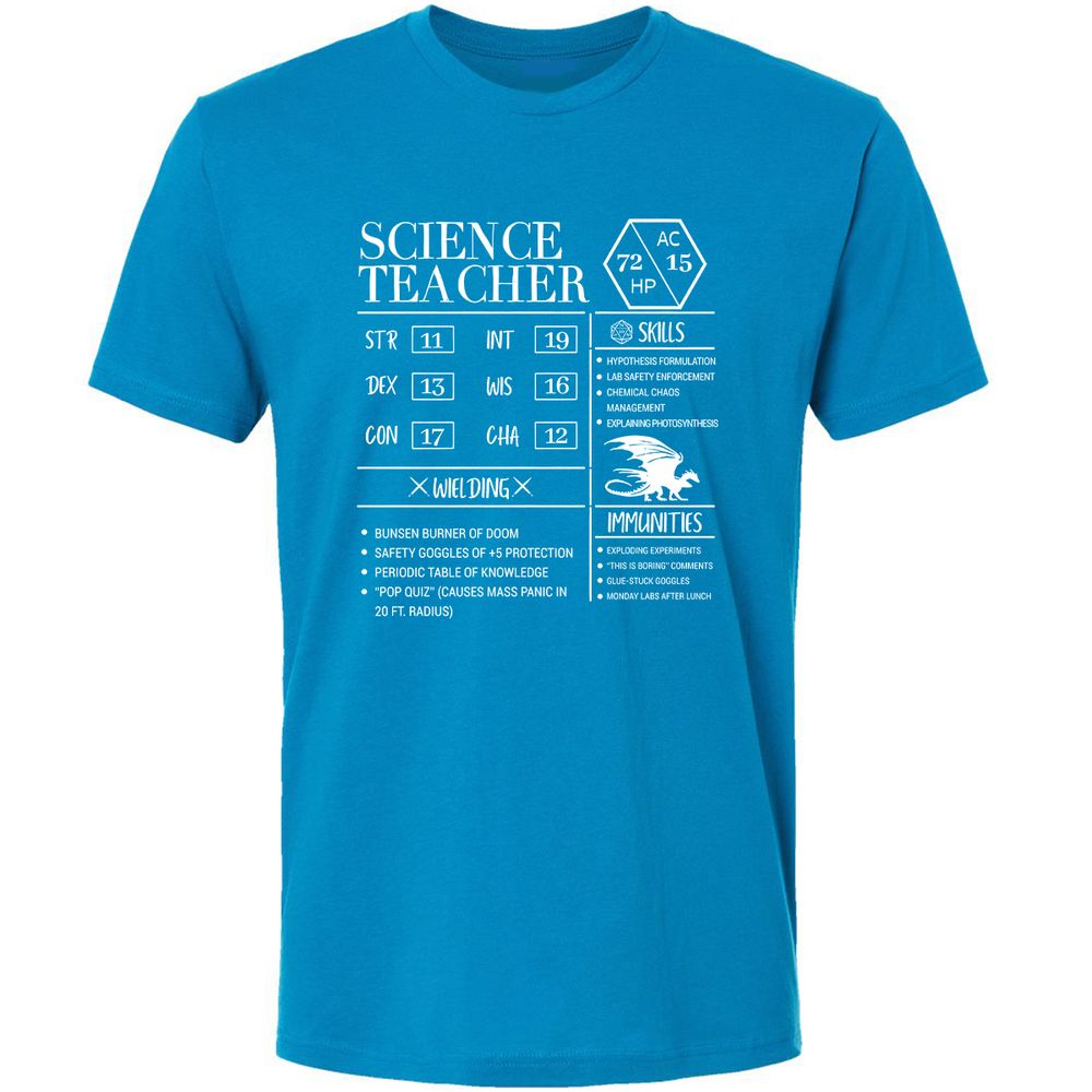 Science Teacher New Premium Unisex T-Shirt - Turquoise - 16