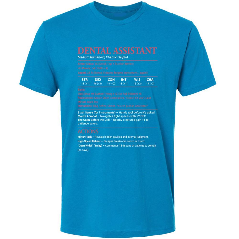 Dental Assistant Premium Unisex T-Shirt - Turquoise - 16