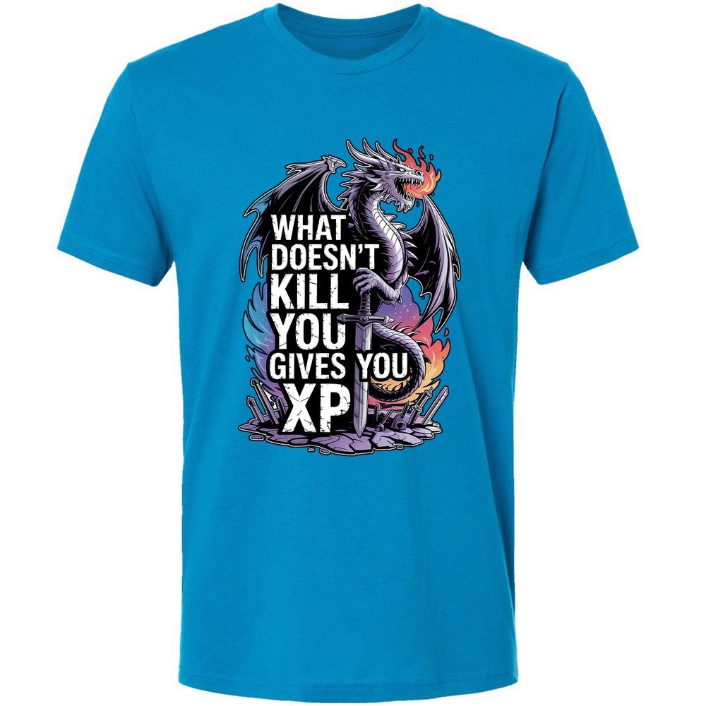 What Doesn't Kill You Dragon Premium Unisex T-Shirt - Turquoise - 16