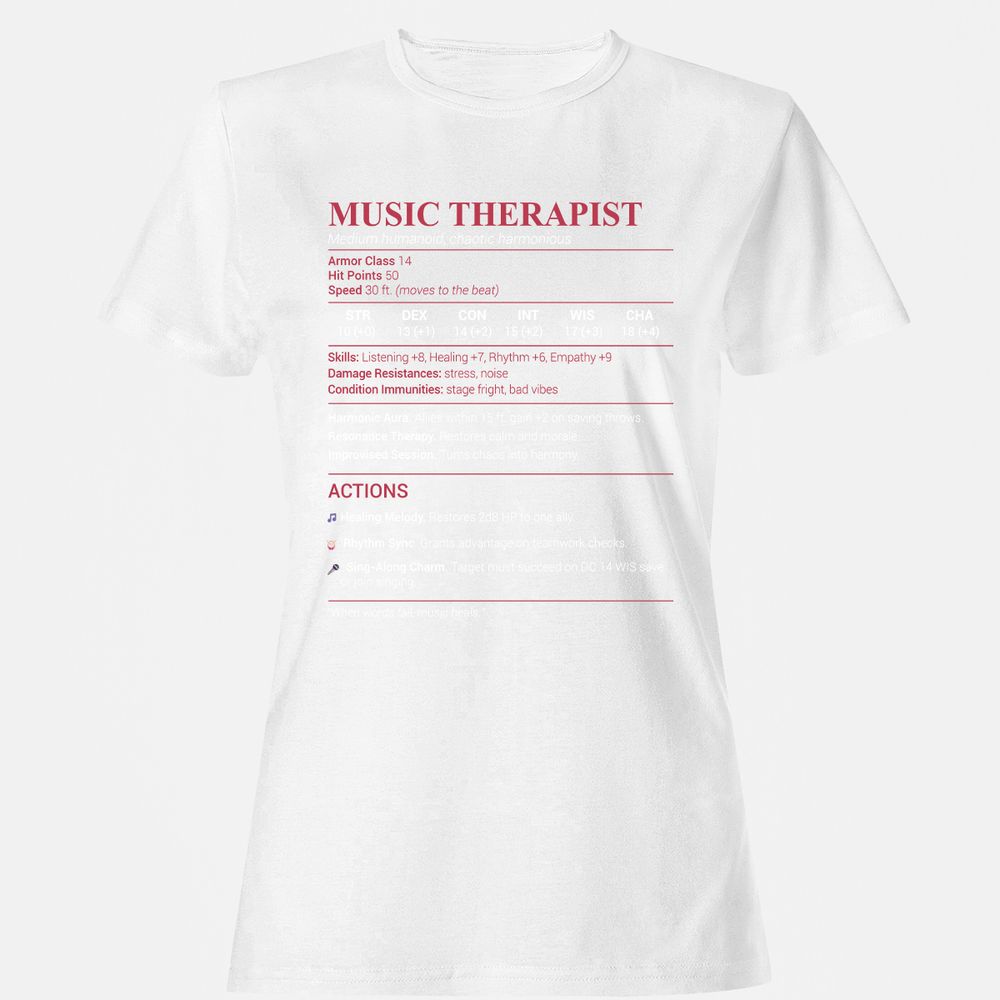 Music Therapist Women's T-Shirt - White - 16