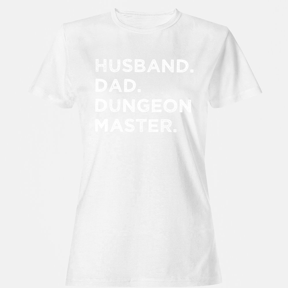 Husband Dad Dungeon Master Women's T-Shirt - White - 16