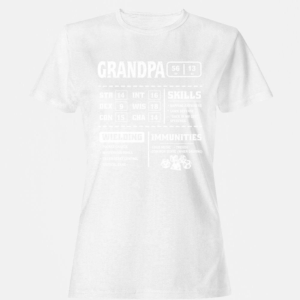Grandpa Stats 2 Women's T-Shirt - White - 16