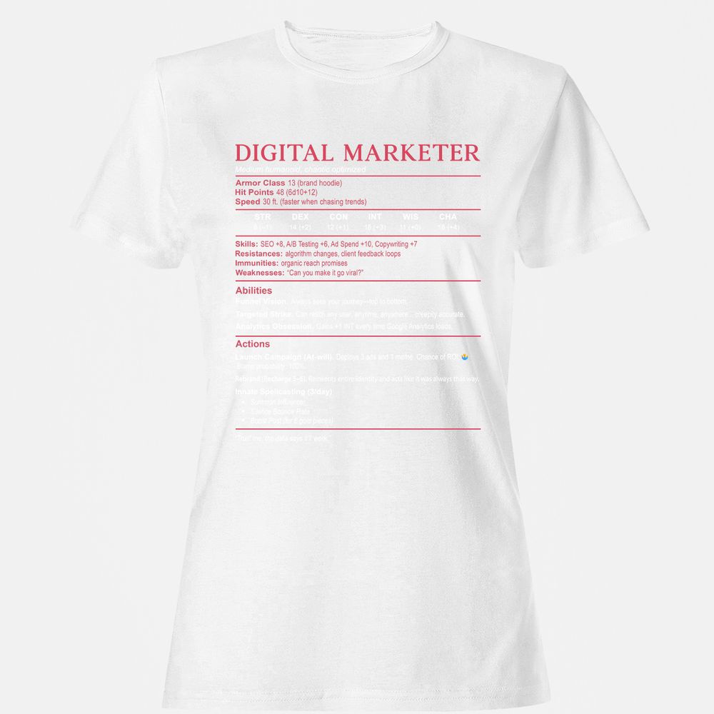 Digital Marketer Stats Women's T-Shirt - White - 16