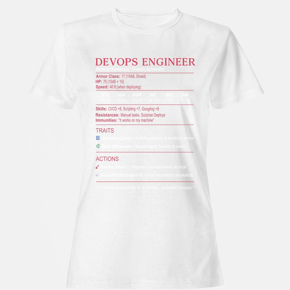 DevOps Engineer Stats Women's T-Shirt - White - 16
