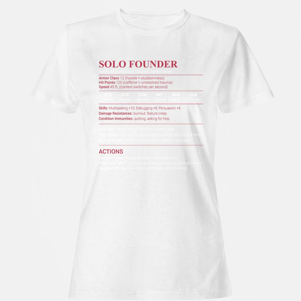 Solo Founder Women's T-Shirt - White - 16