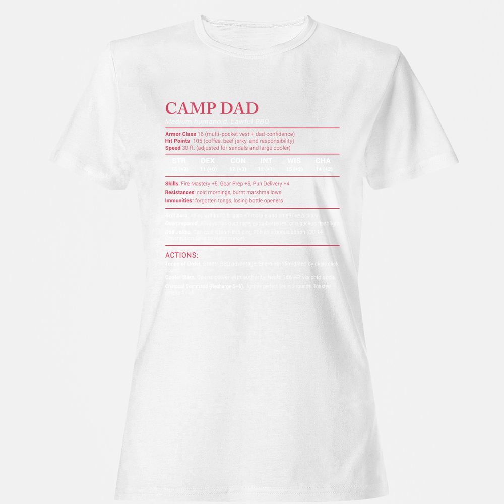 Camp Dad Stats Women's T-Shirt - White - 16