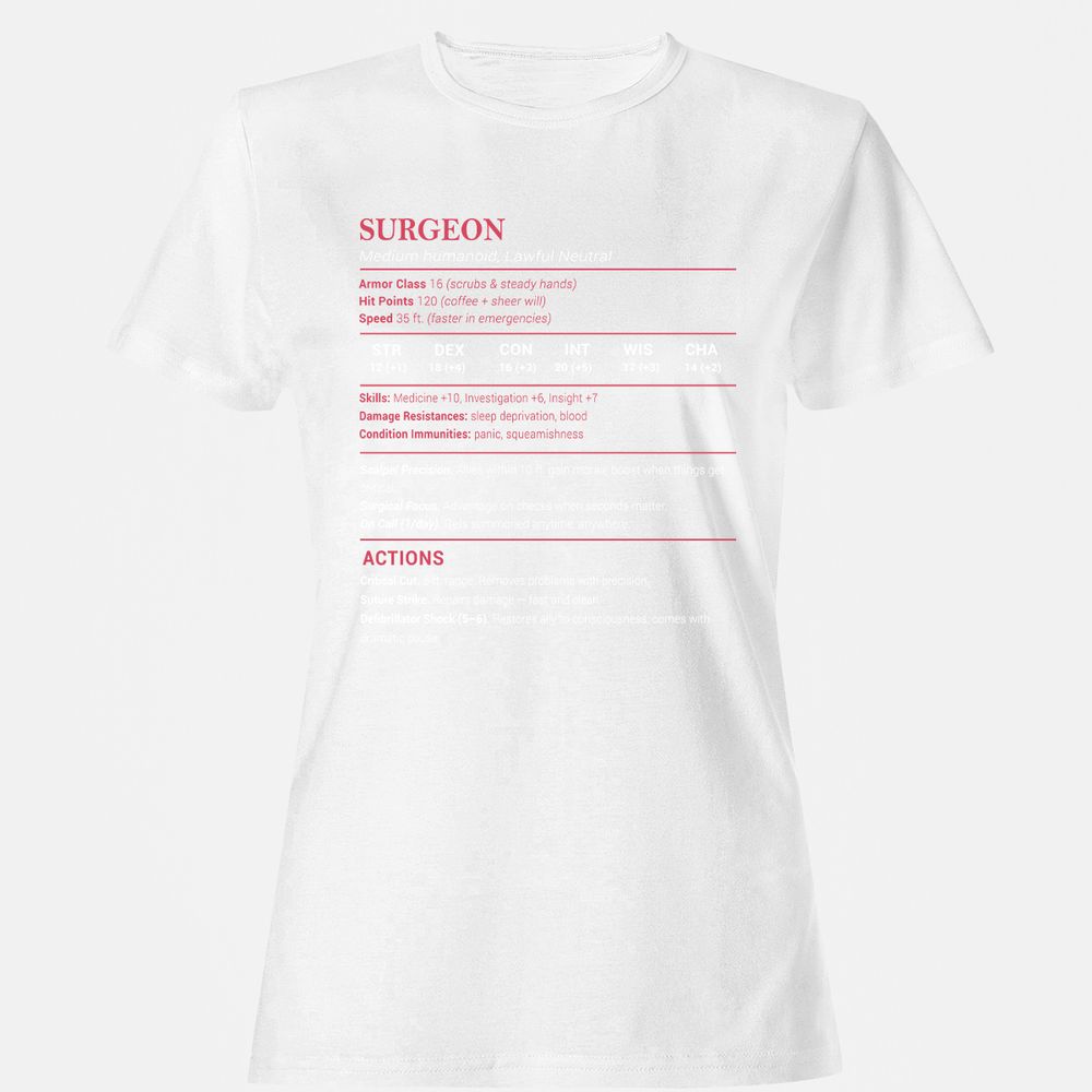 Surgeon Stats Women's T-Shirt - White - 16
