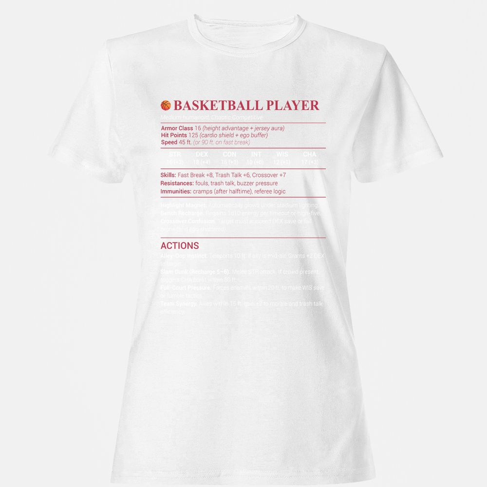 Basketball Player Women's T-Shirt - White - 16