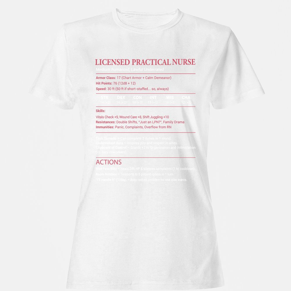 Licensed Practical Nurse LPN Women's T-Shirt - White - 16