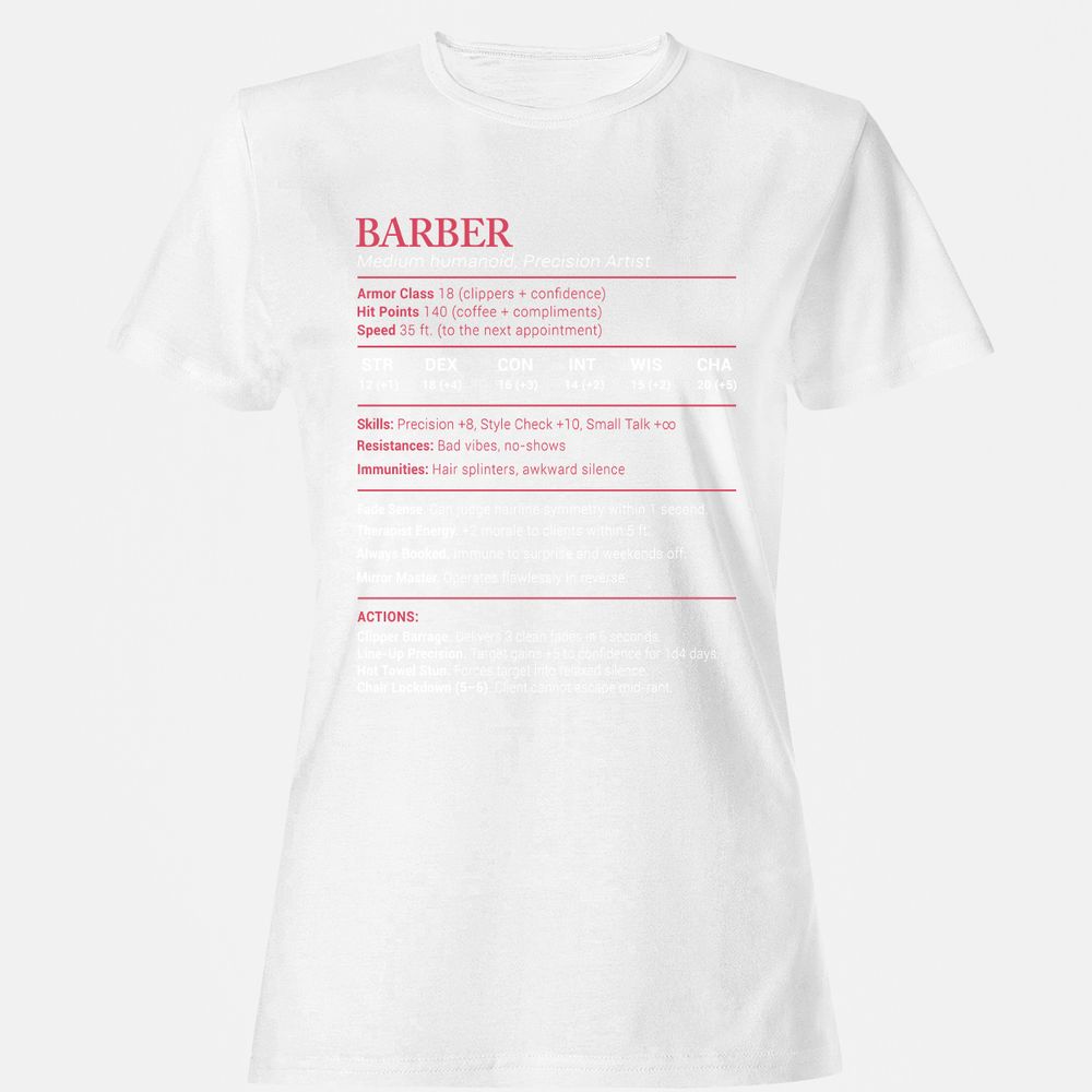 Barber Stats Women's T-Shirt - White - 16