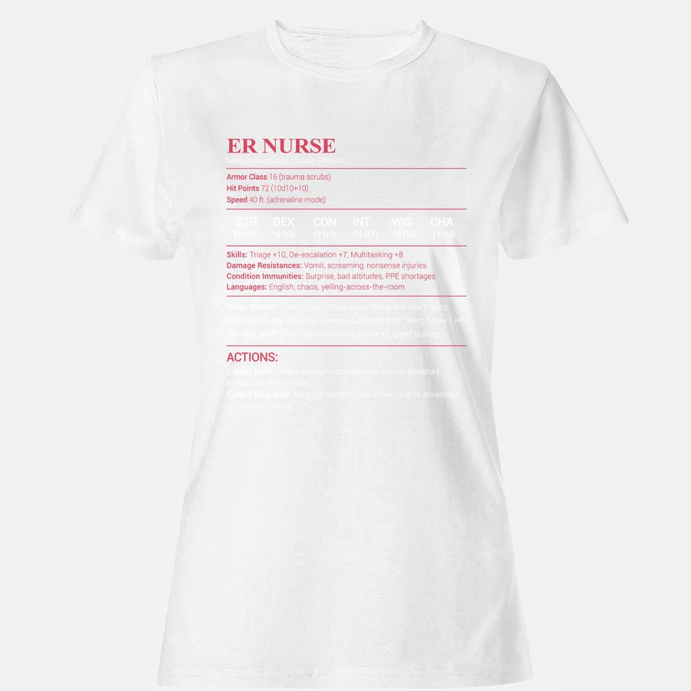 ER Nurse Women's T-Shirt - White - 16