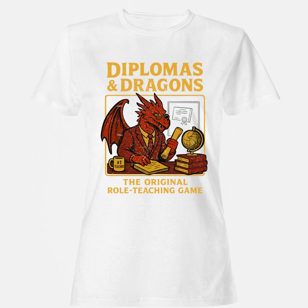Diplomas & Dragons Women's T-Shirt - White - 16