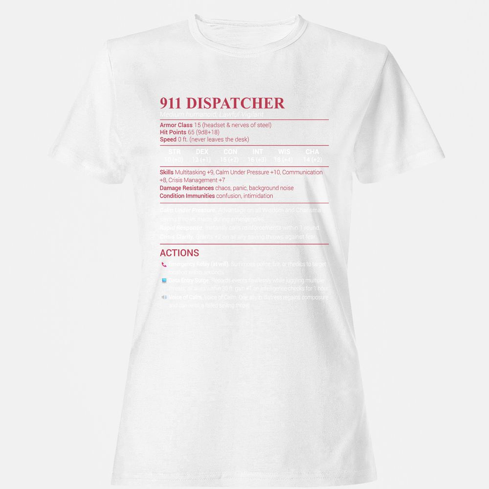 911 Dispatcher Women's T-Shirt - White - 16