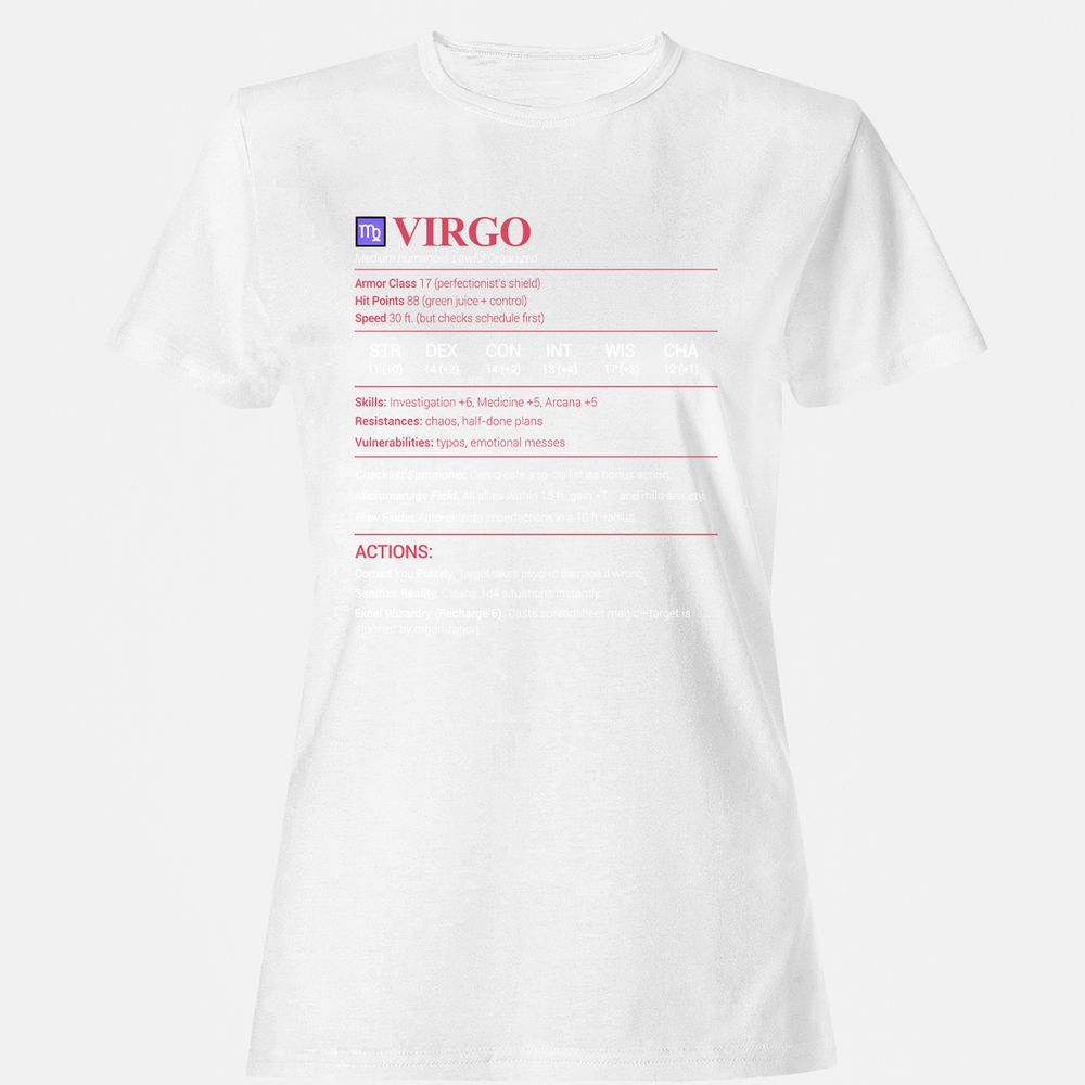 Virgo Stats Women's T-Shirt - White - 16