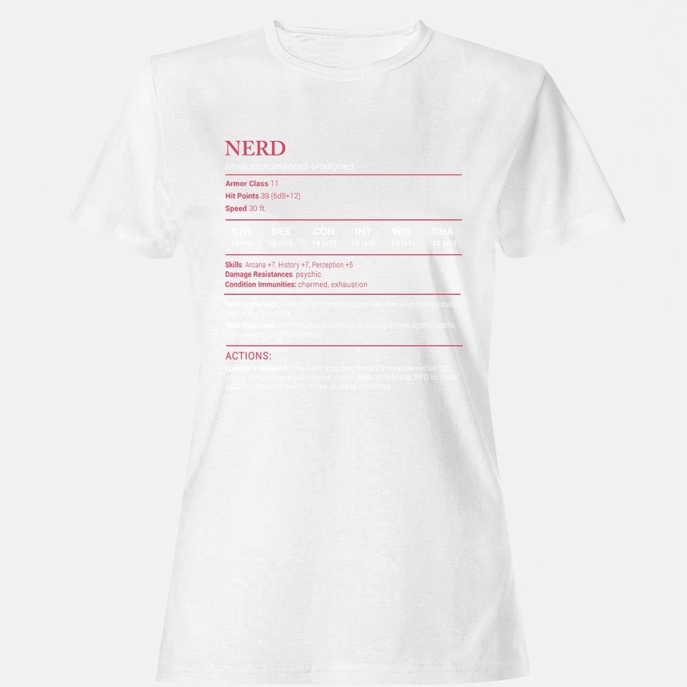 Nerd Stats Women's T-Shirt - White - 16