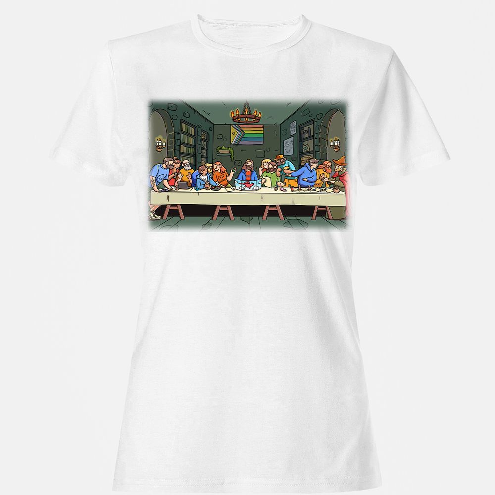 DnD Characters Pride Themed The Last Supper Shirt Women's T-Shirt - White - 16