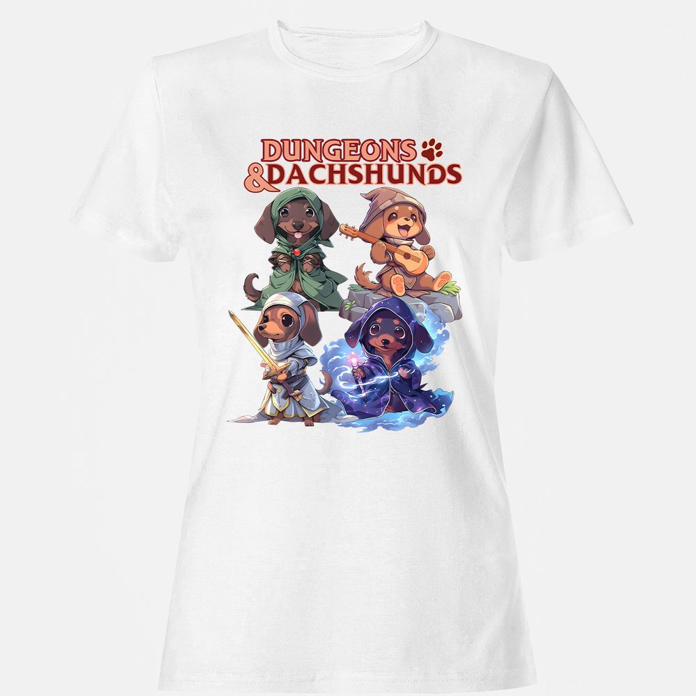 Dungeons & Dachshunds Women's T-Shirt - White - 16