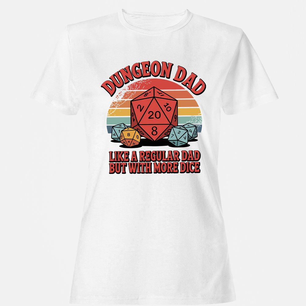Dungeon Dad With More Dice Women's T-Shirt - White - 16