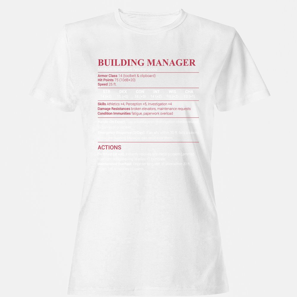 Building Manager Women's T-Shirt - White - 16