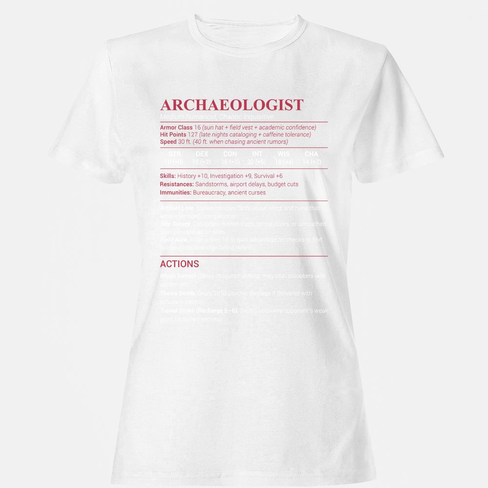 ARCHAEOLOGIST Women's T-Shirt - White - 16