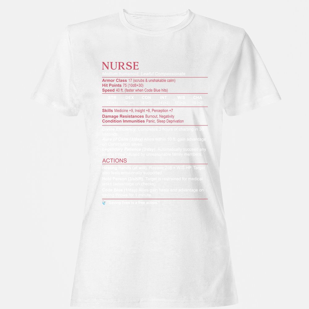 Nurse Stats 3 Women's T-Shirt - White - 16