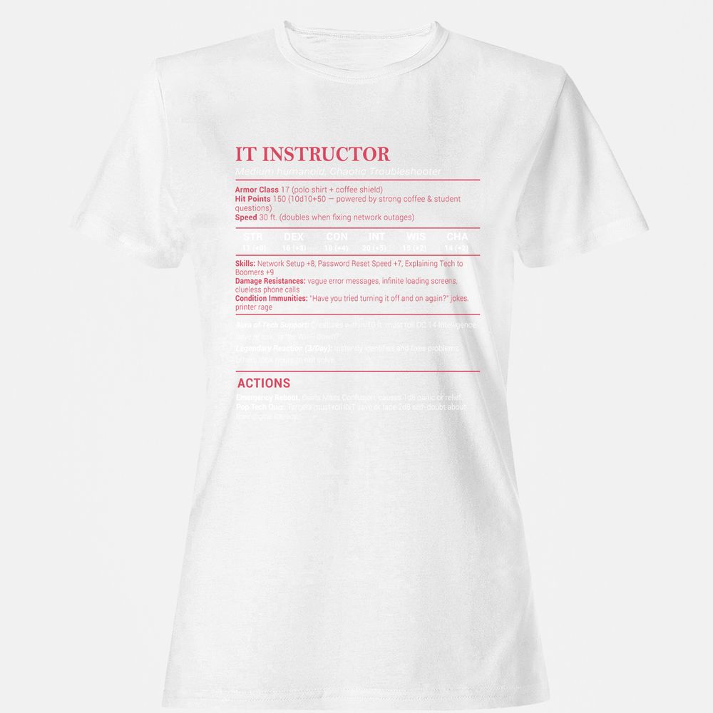 IT Instructor Women's T-Shirt - White - 16