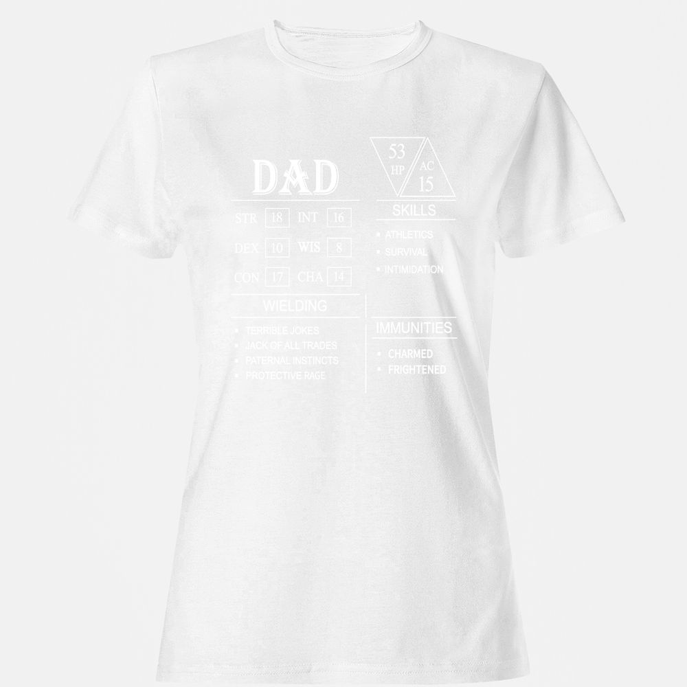 Dad Stat Block Women's T-Shirt - White - 16