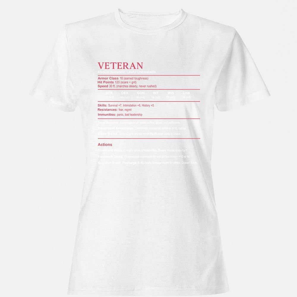 Veteran Stats Women's T-Shirt - White - 16