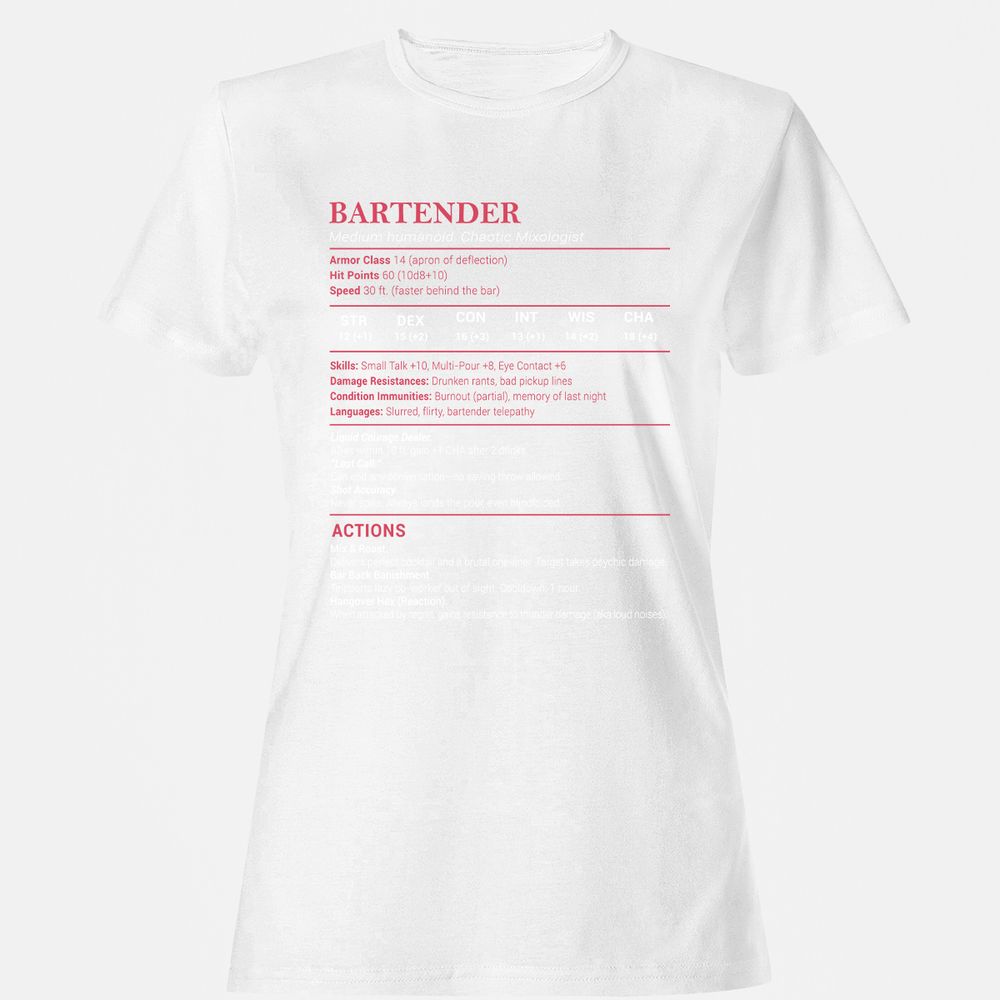 Bartender Stats Women's T-Shirt - White - 16
