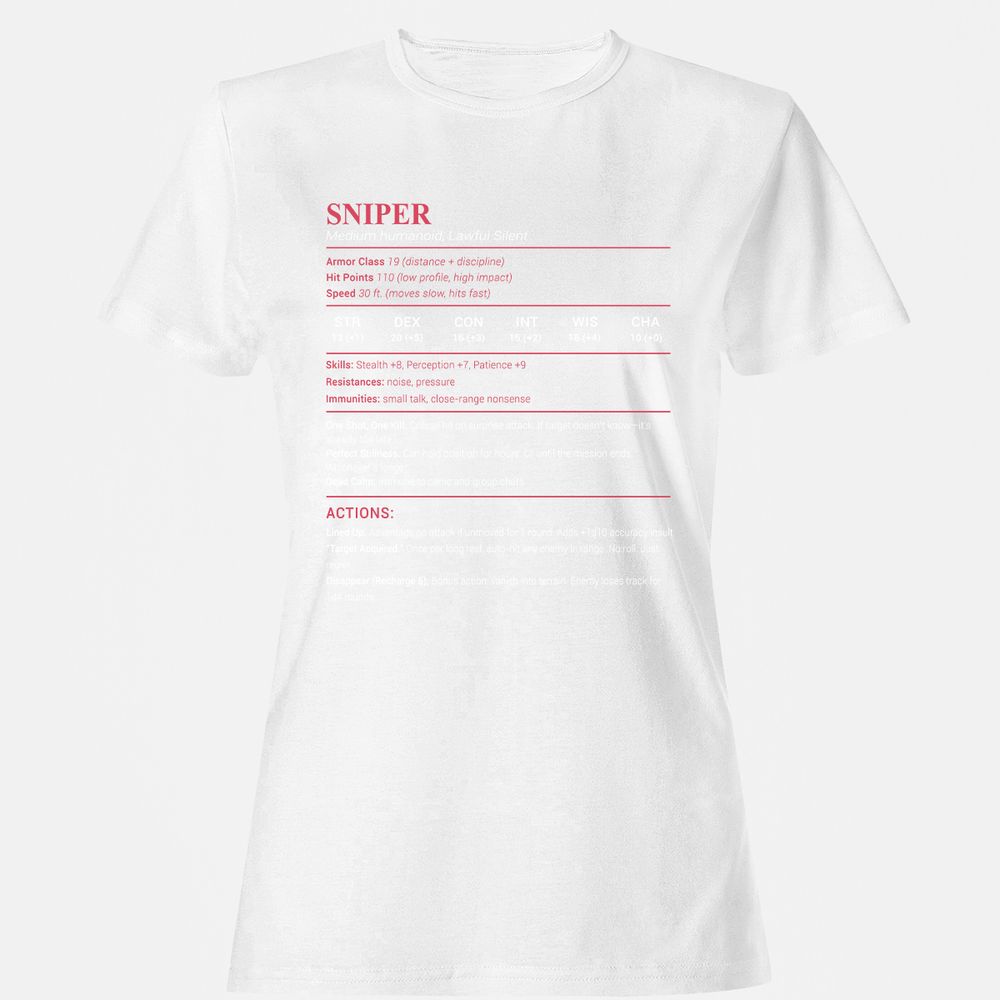 Sniper Stats Women's T-Shirt - White - 16
