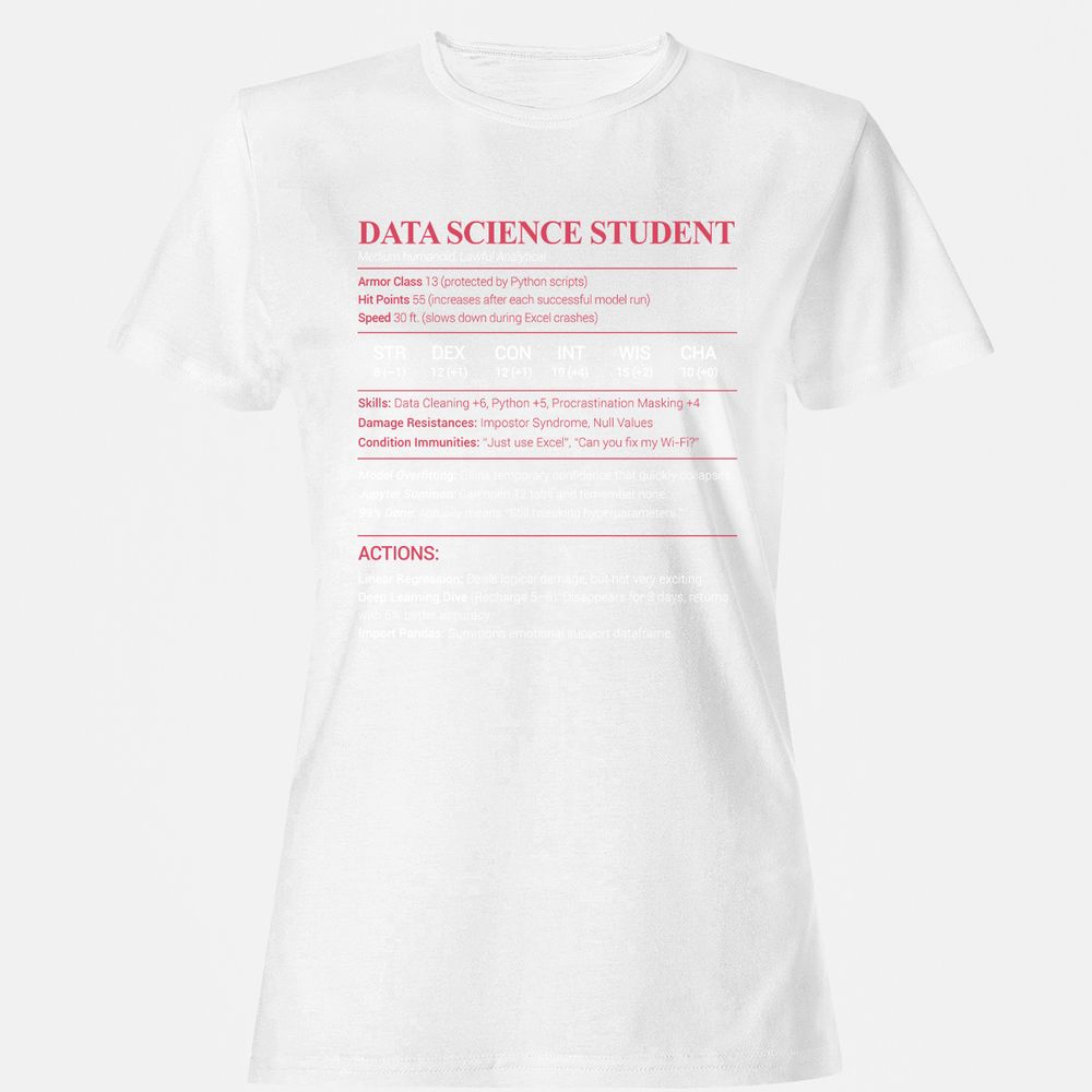 Data Science Student Women's T-Shirt - White - 16
