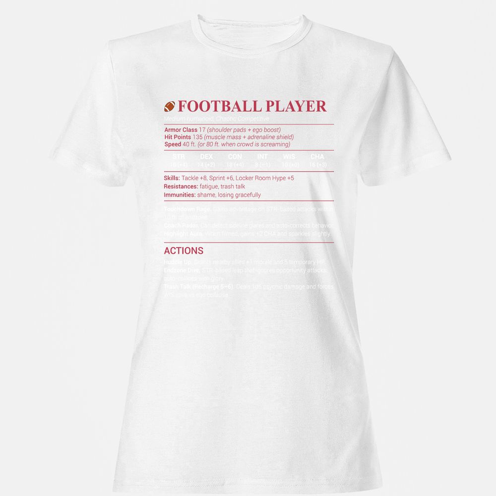 Football Player Women's T-Shirt - White - 16