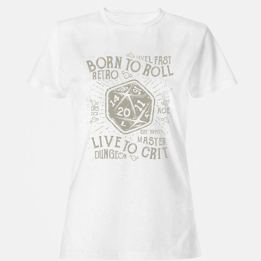 Born To Roll Live To Crit Women's T-Shirt - White - 16