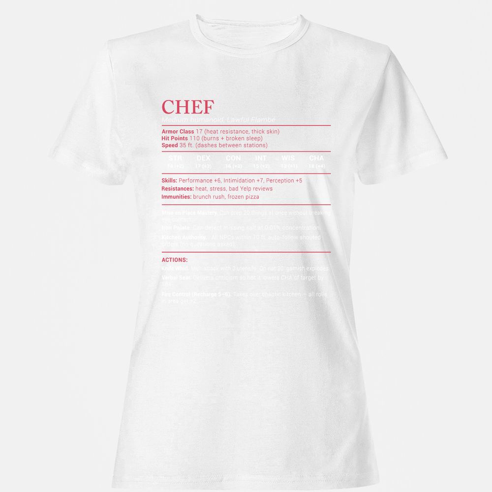 Chef Stats Women's T-Shirt - White - 16