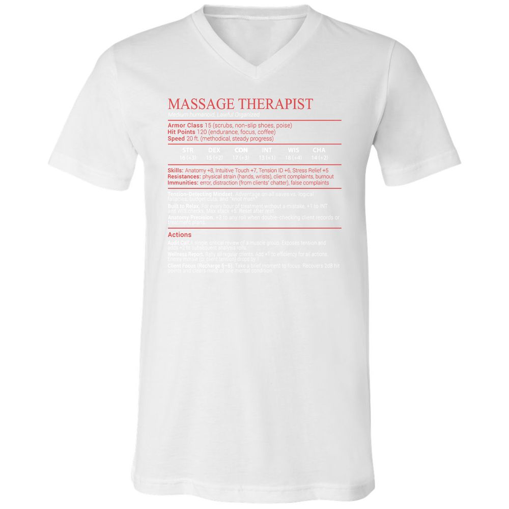 Massage Therapist Stats Block - White - 16