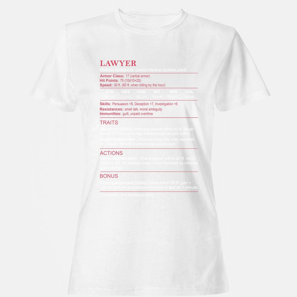 Lawyer Stats Women's T-Shirt - White - 16
