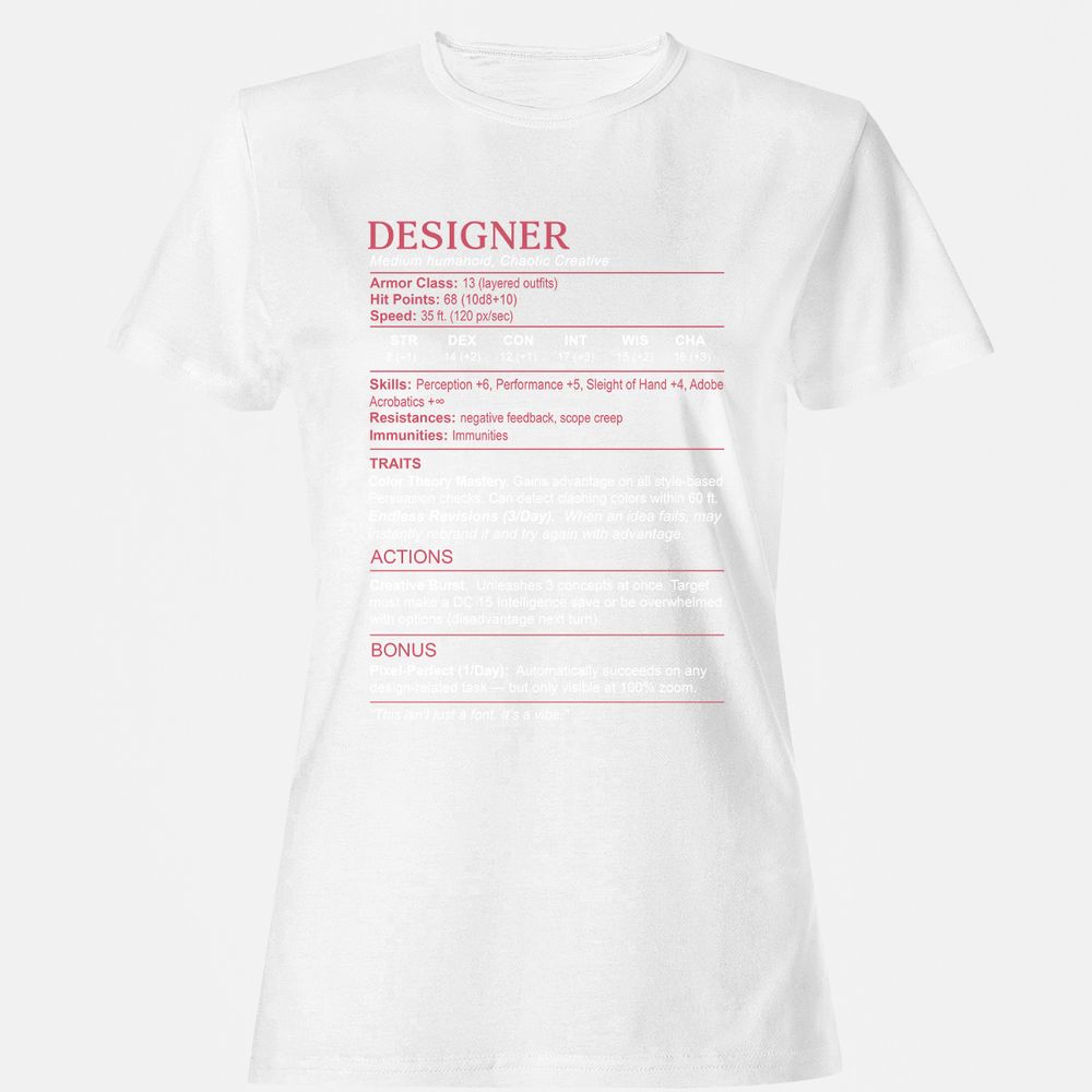 Designer Stats Women's T-Shirt - White - 16